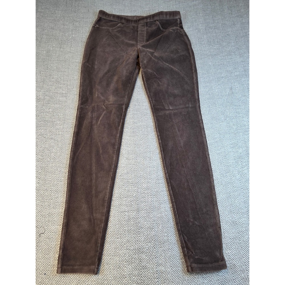 Hue Womens Corduroy Leggings Chocolate Brown Stretch Pull On Pants Size Medium